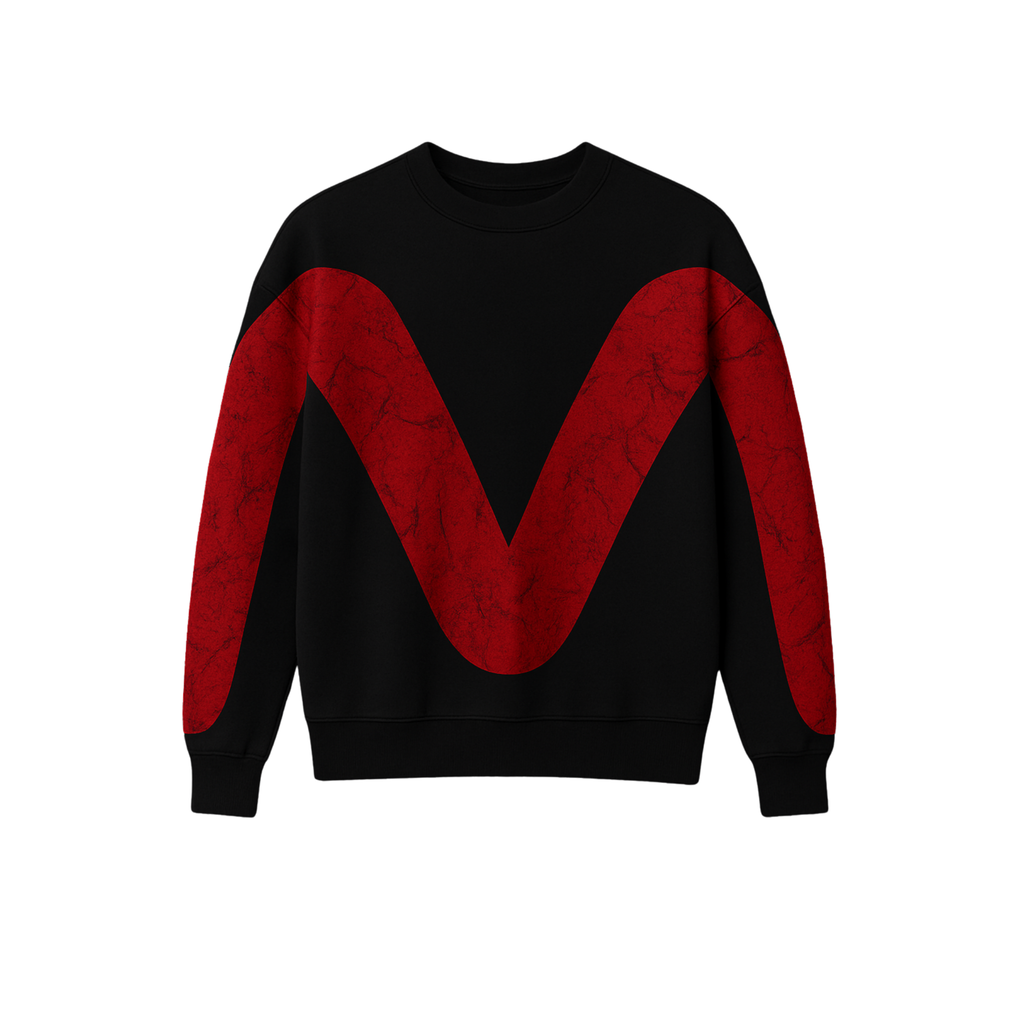 PRE-ORDER | Black M Collection Red Leather Snake Skin Crew Neck