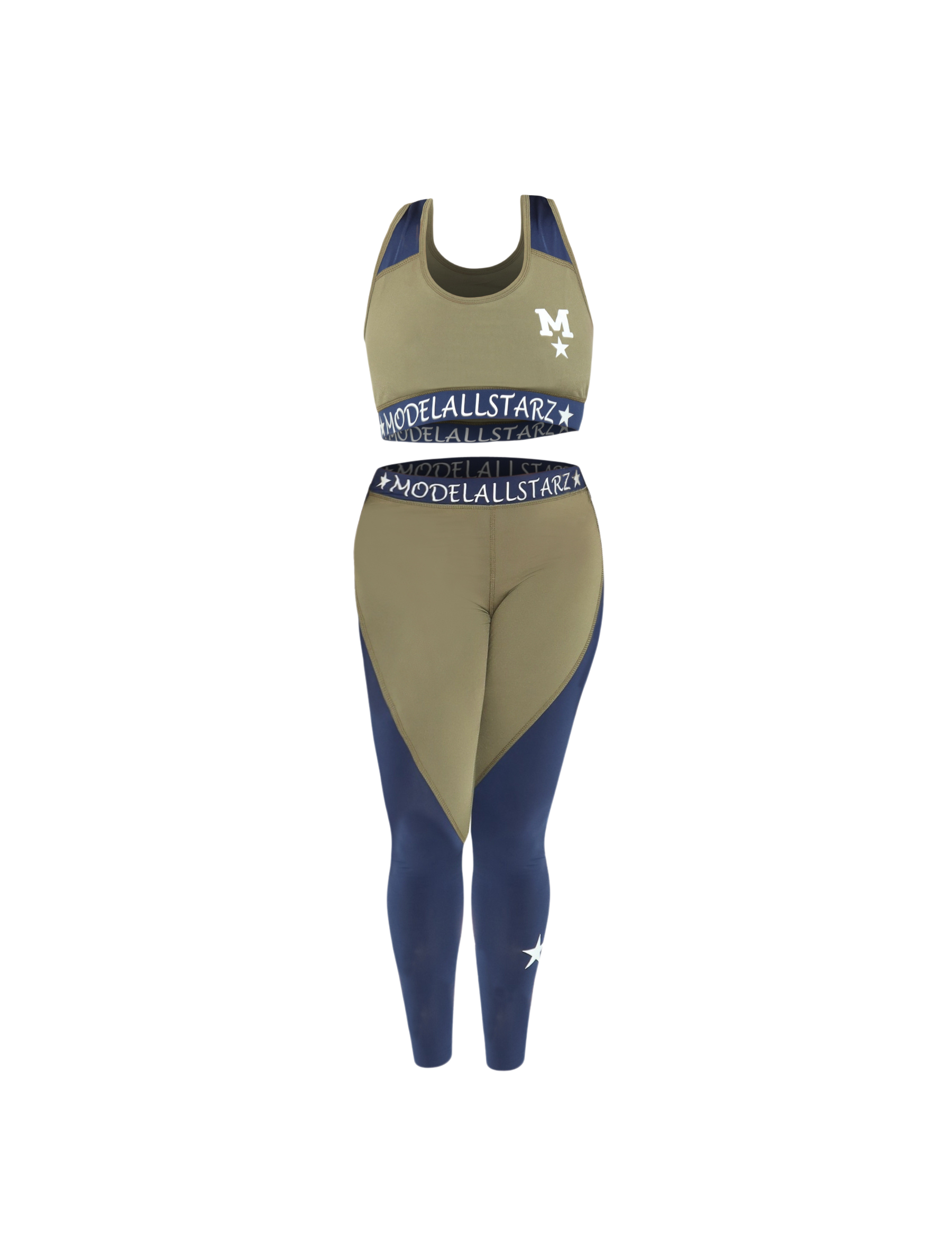 Olive Green & Navy Model AllStarz Legging Set